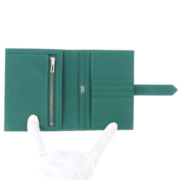 HERMES（エルメス） 財布 ベアンコンパクト マラカイト/シルバー金具