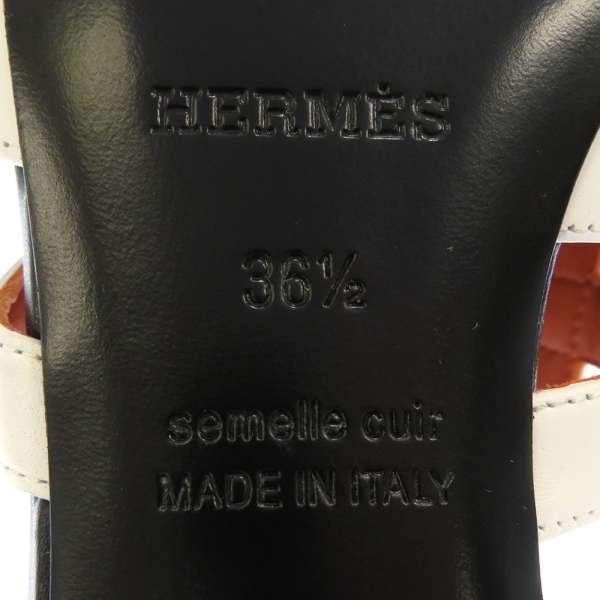 HERMES エルメス サンダル キャンディ ケリー バックル ホワイト 