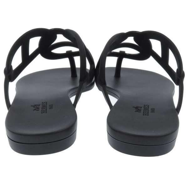 HERMES エルメス サンダル エジェリ ブラック ラバー レディースサイズ  