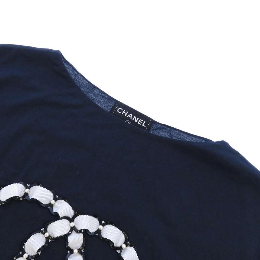 シャネル Tシャツ ココマーク リボン コットン レディースサイズ34