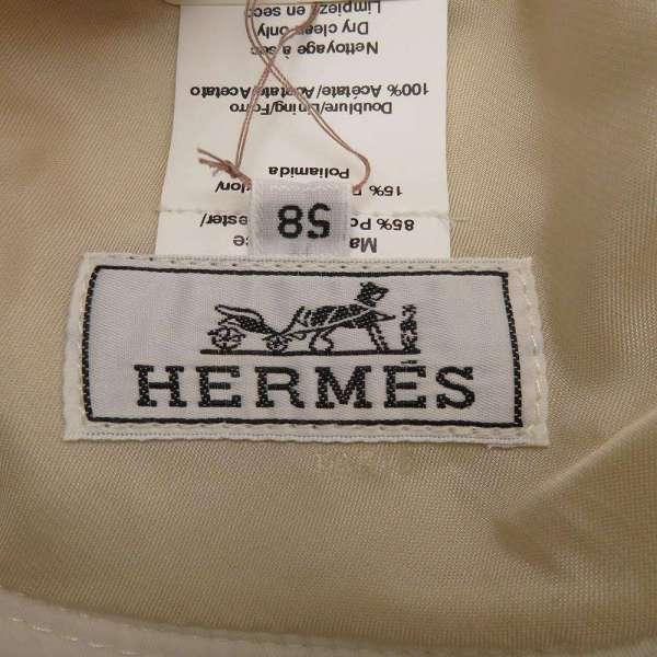 HERMES（エルメス） ハット Hロゴ サイズ58 HERMES 帽子 白 ホワイト