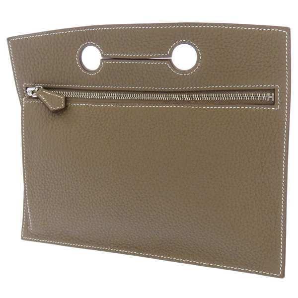 HERMES 小物入れ　エトゥープ HERMES（エルメス） ポーチ バッグポケット エトゥープ/シルバー金具
