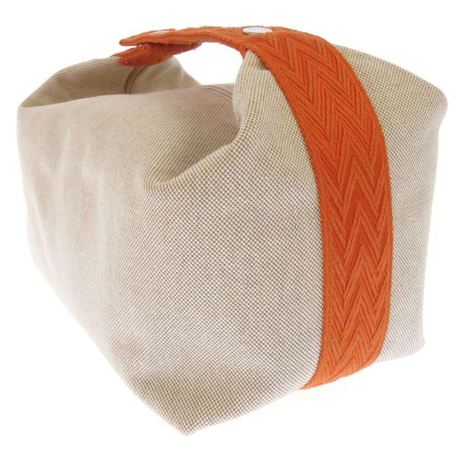 HERMES エルメス ポーチ ブリッド・ア・ブラックGM ベージュ/オレンジ  