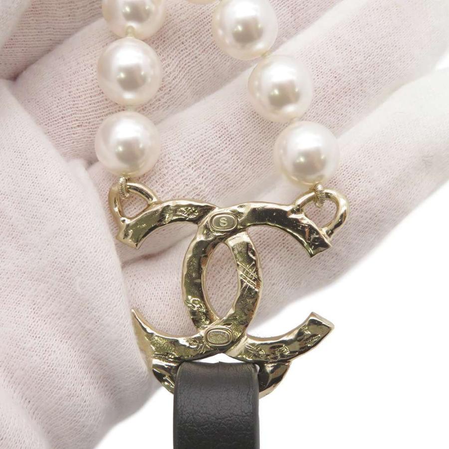 CHANEL シャネル　パール サスペンダー ココマークロゴ　ゴールド金具 シャネル サスペンダー ココマーク フェイクパール CHANEL