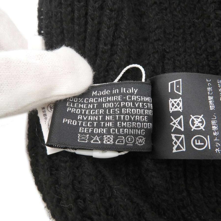 シャネル ニット帽 カシミヤ AA8313 CHANEL 帽子 黒 ブラック