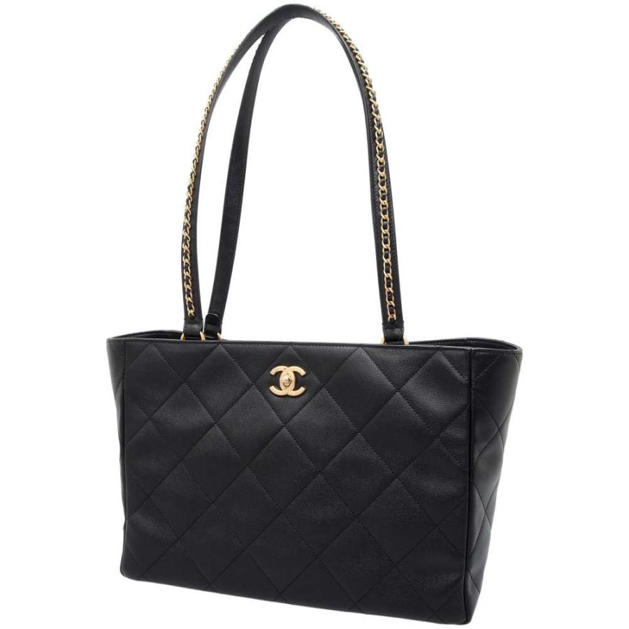 シャネル トートバッグ ショッピングバッグ ココマーク カーフスキン  