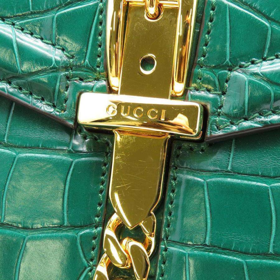 グッチ  431665 シルヴィ クロコダイルショルダーバッグ レディース GUCCI グッチ クロコダイル パーティ クロコレザー ブラック
