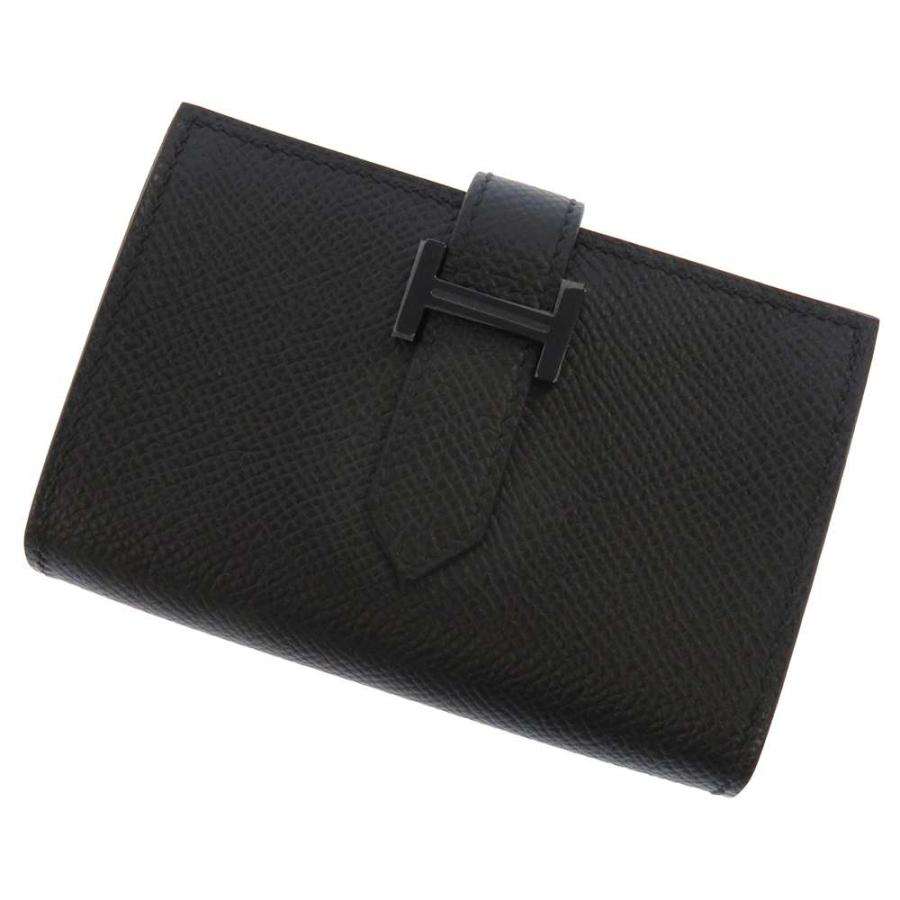 エルメス カードケース ベアン ミニ ブラック/モノクローム金具 ヴォー
