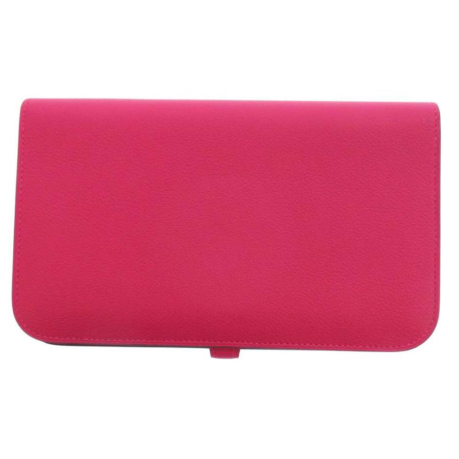 エルメス 長財布 ドゴンGM ローズメキシコ/シルバー金具 エバーカラー  