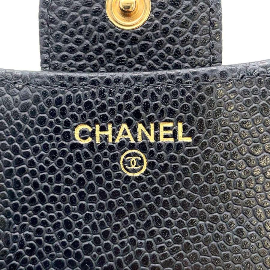 シャネル 財布 クラシック スモール フラップ ウォレット キャビアスキン AP0231 CHANEL 三つ折り財布 ブラック 黒 【安心保証】｜gallery-rare｜13