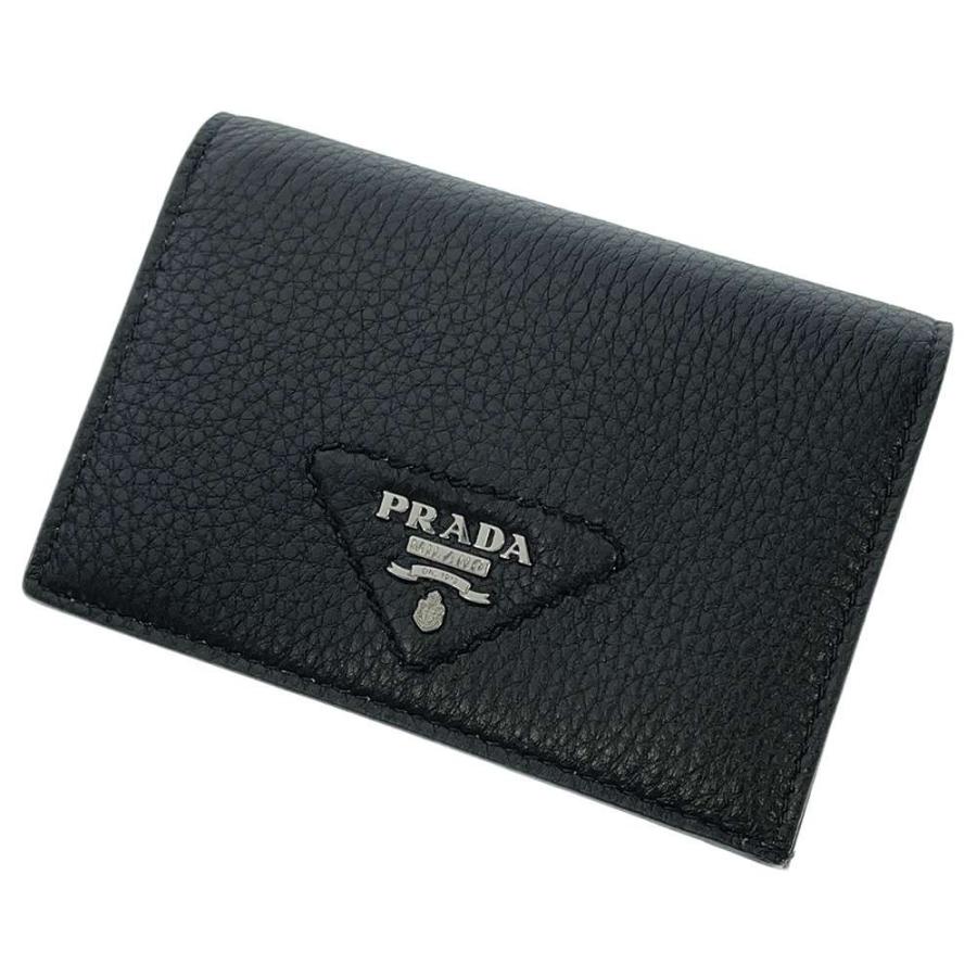 プラダ 二つ折り財布 ヴィッテロダイノ レザー 1MV021 PRADA 財布 黒 