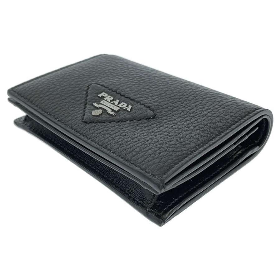 プラダ 二つ折り財布 ヴィッテロダイノ レザー 1MV021 PRADA 財布 黒
