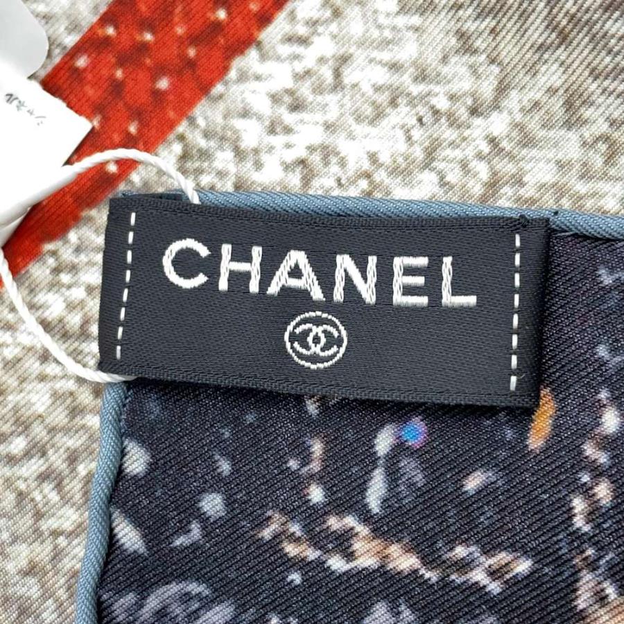 シャネル スカーフ ココマーク ツイード柄 CHANEL シルクスカーフ