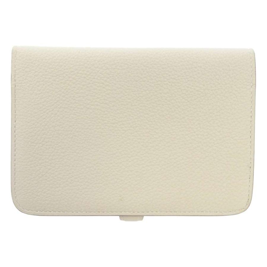 HERMES ドゴン コンパクト アイボリー系 二つ折り財布 U刻印 エルメス 財布 ドゴン コンパクト クレ/シルバー金具 トゴ Z刻印