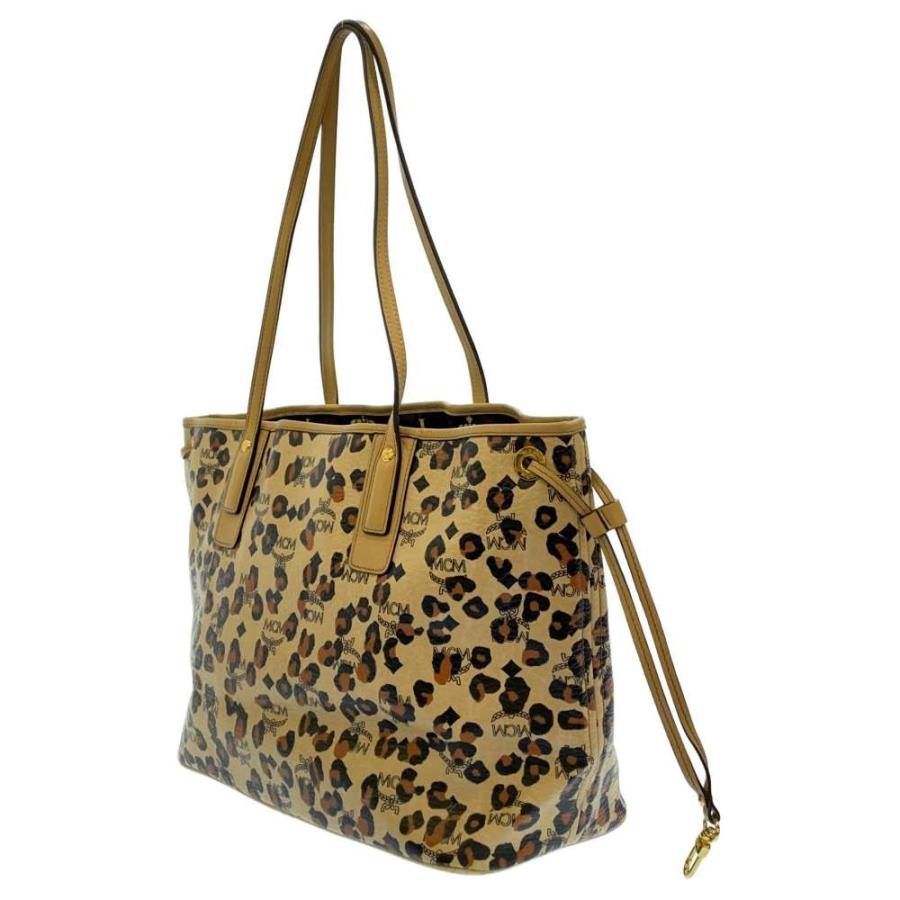 エムシーエム トートバッグ ヒョウ柄 スタッズ レザー MCM ショルダー