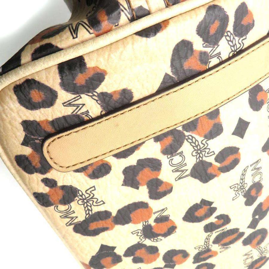 エムシーエム トートバッグ ヒョウ柄 スタッズ レザー MCM ショルダー