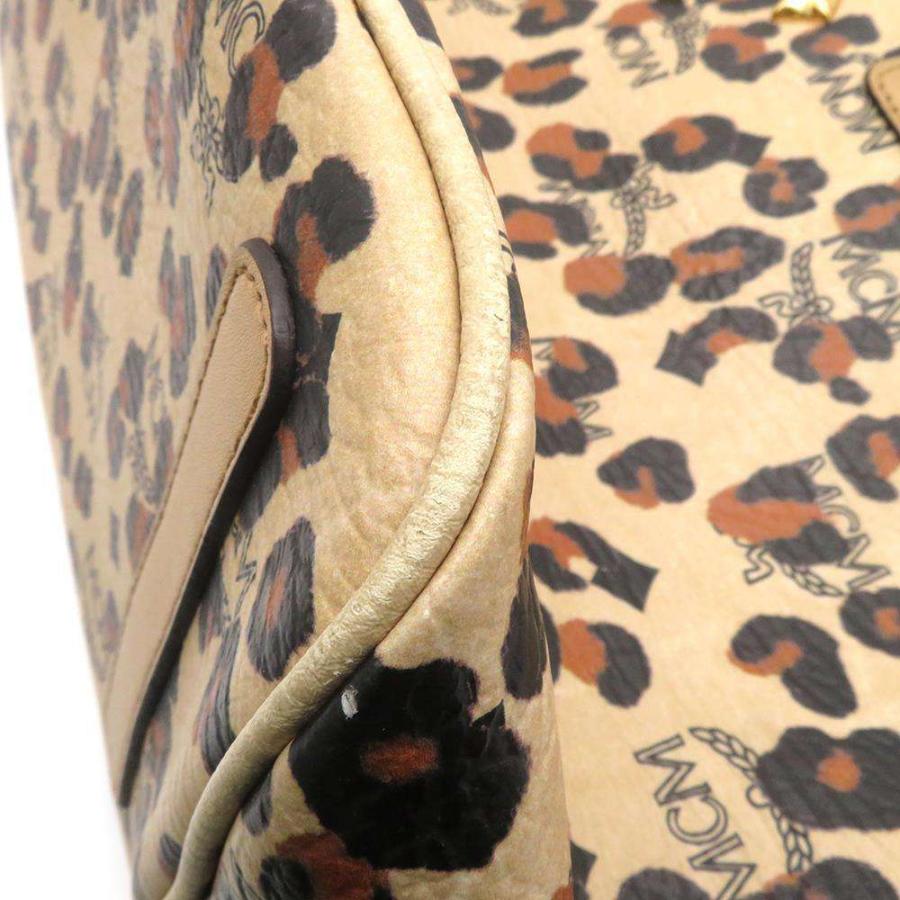 エムシーエム トートバッグ ヒョウ柄 スタッズ レザー MCM ショルダー