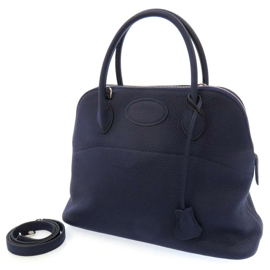HERMES エルメス ボリード31 ブルーアンクル トリヨン 2way ハンドバッグ D刻印 シルバー金具 エルメス ハンドバッグ ボリード31 ブルーアンクル/シルバー金具