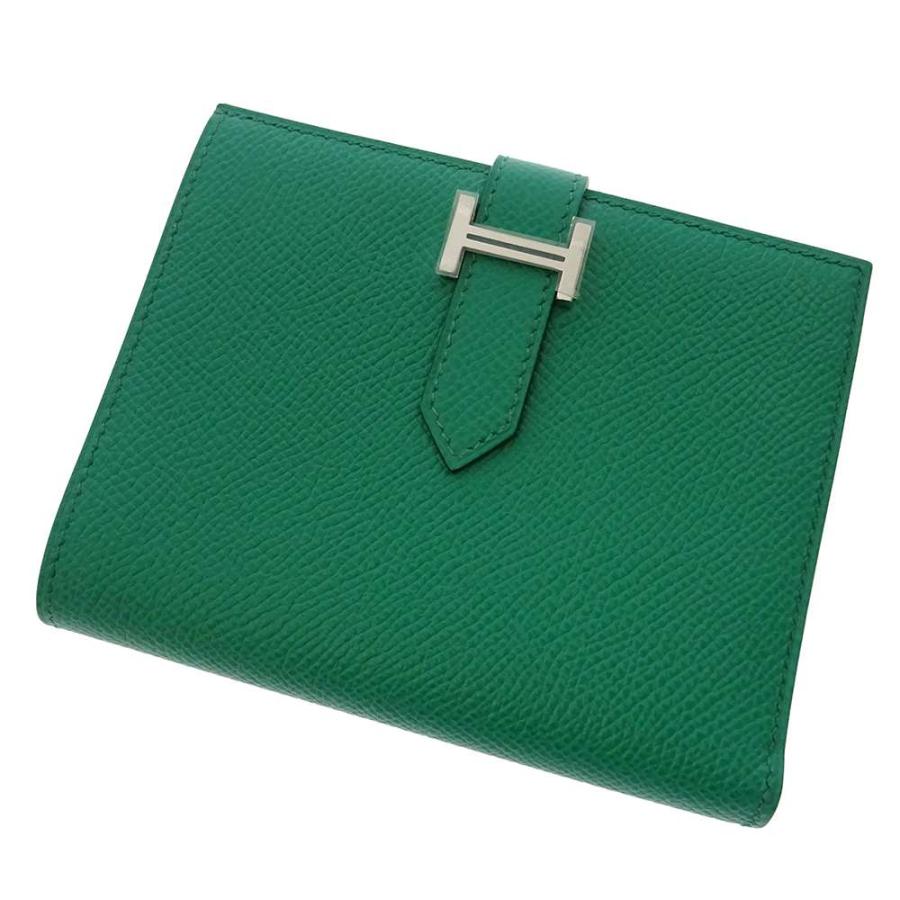 エルメス 財布 ベアンコンパクト ヴェールジェイド/シルバー金具 