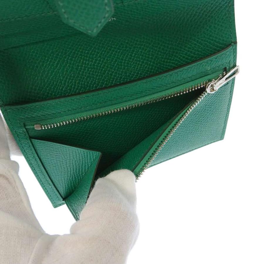 エルメス 財布 ベアンコンパクト ヴェールジェイド/シルバー金具 