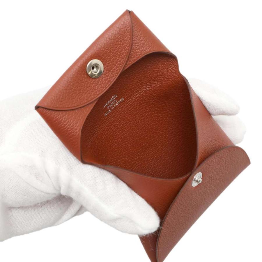 エルメス コインケース バスティア ブリック/シルバー金具 エバー