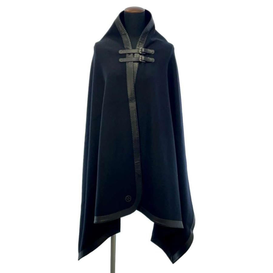 エルメス ポンチョ カシミア ウール HERMES 服 ケープ アパレル 黒 