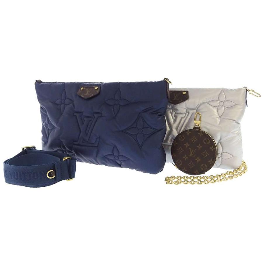 ルイヴィトン M21057 ショルダーバッグ ネイビー／シルバー LOUIS