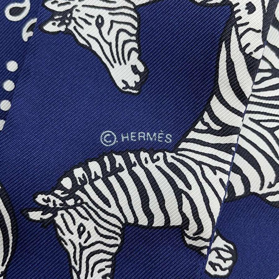 エルメス スカーフ ツイリー ゼブラ Les Zebres HERMES シルクツイル