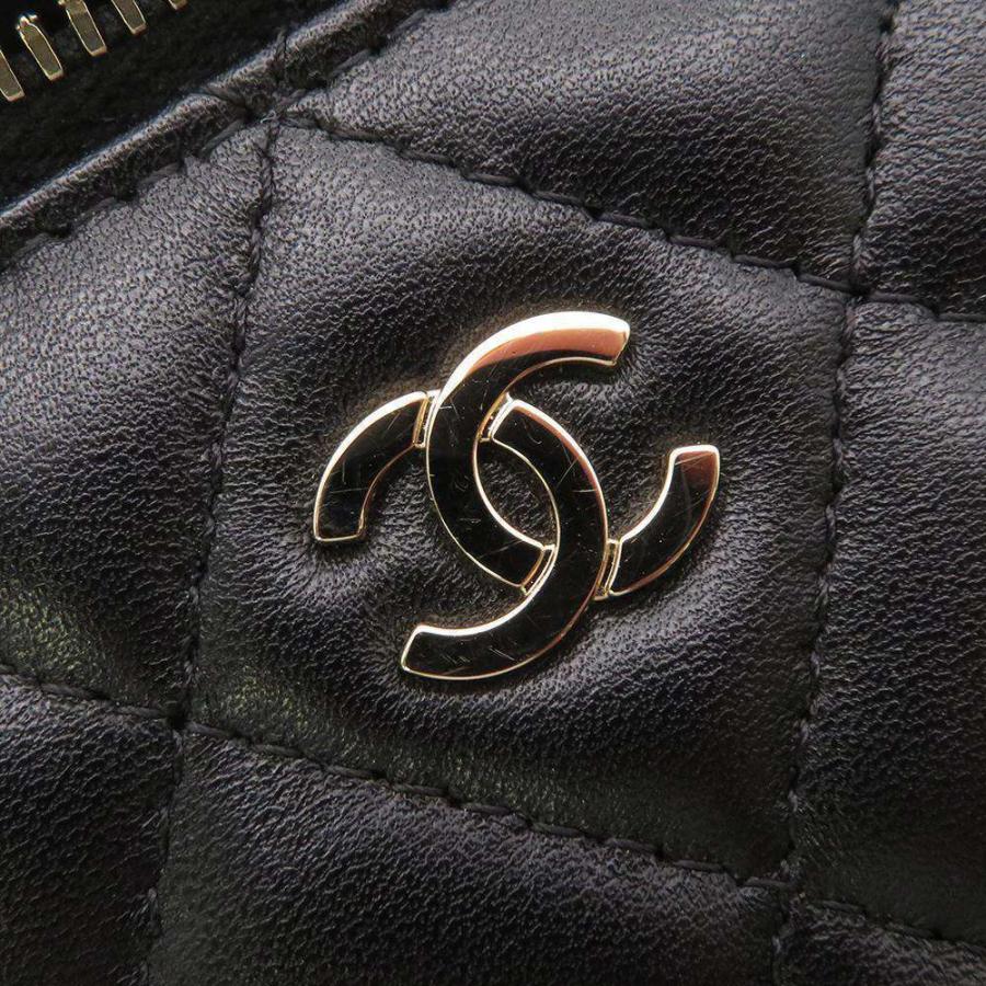 CHANEL シャネル マトラッセ ココマーク シャイニーラムスキン レザー バニティ チェーン ショルダーバッグ ゴールド金具 ブラック AP1341 シャネル チェーンショルダーバッグ バニティケース ココマーク