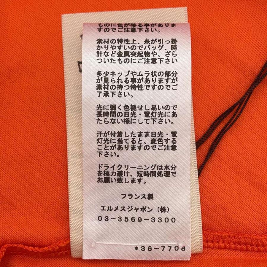エルメス Tシャツ モザイク刺繍入りポケット コットン レディース
