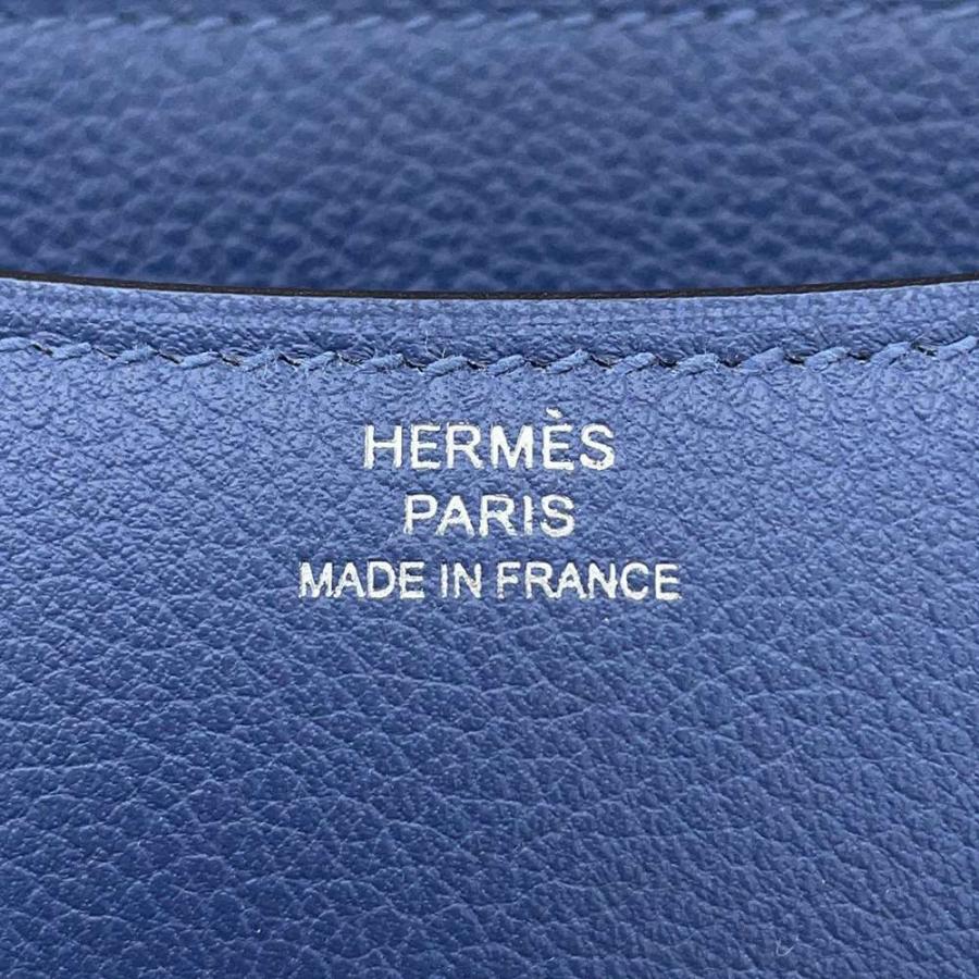 【超美品】エルメス 現行 コットン スフォデラート ソリッド ライトブルー HERMES（エルメス） コンスタンス ミニ タータンチェック スイフト