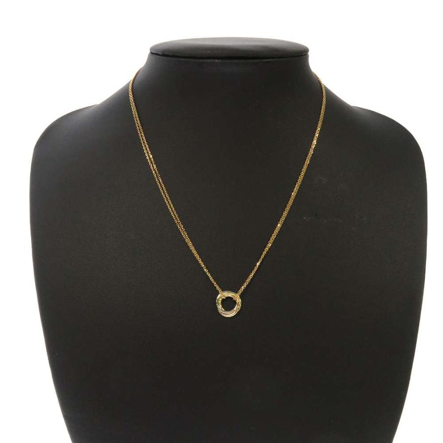 カルティエ ネックレス トリニティ K18YGイエローゴールド K18PGピンク