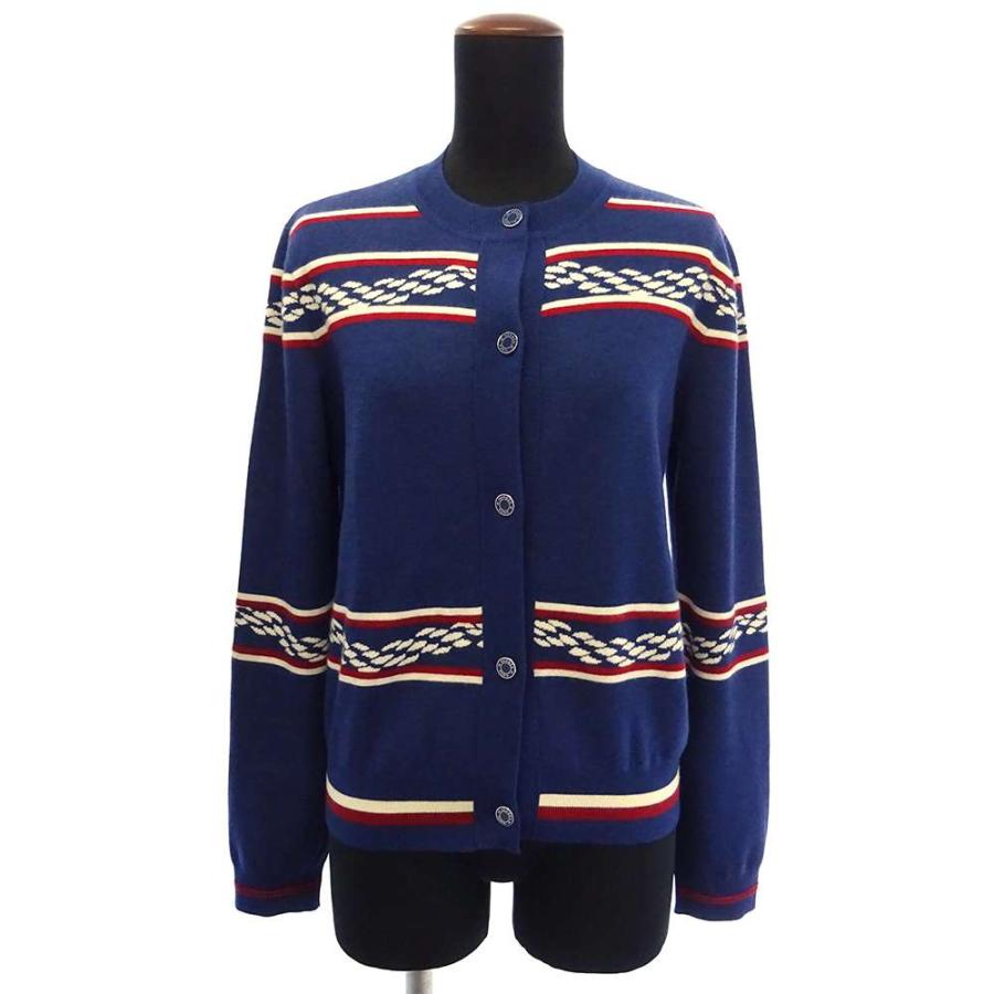 エルメス カーディガン シェーヌダンクル Canoe Chaine d'Ancre レディースサイズ40 カシミヤ シルク 8577542