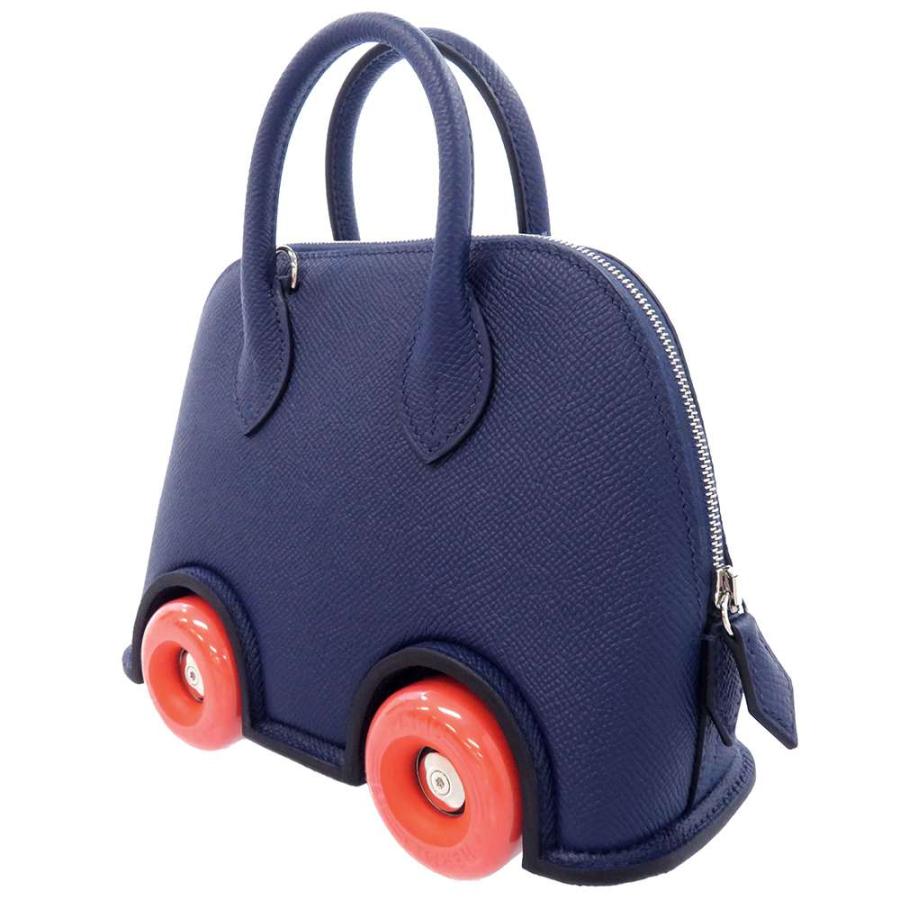 エルメス HERMES ボリード オン ホイールズ ミニ クレ ハンドバッグ バッグ ヴォーエプソン ヴォーエプソン レディース アイボリー系 / オレンジ系 【中古】 エルメス ボリード・オン・ホイールズ ミニ ブルーアンクル/オレンジ