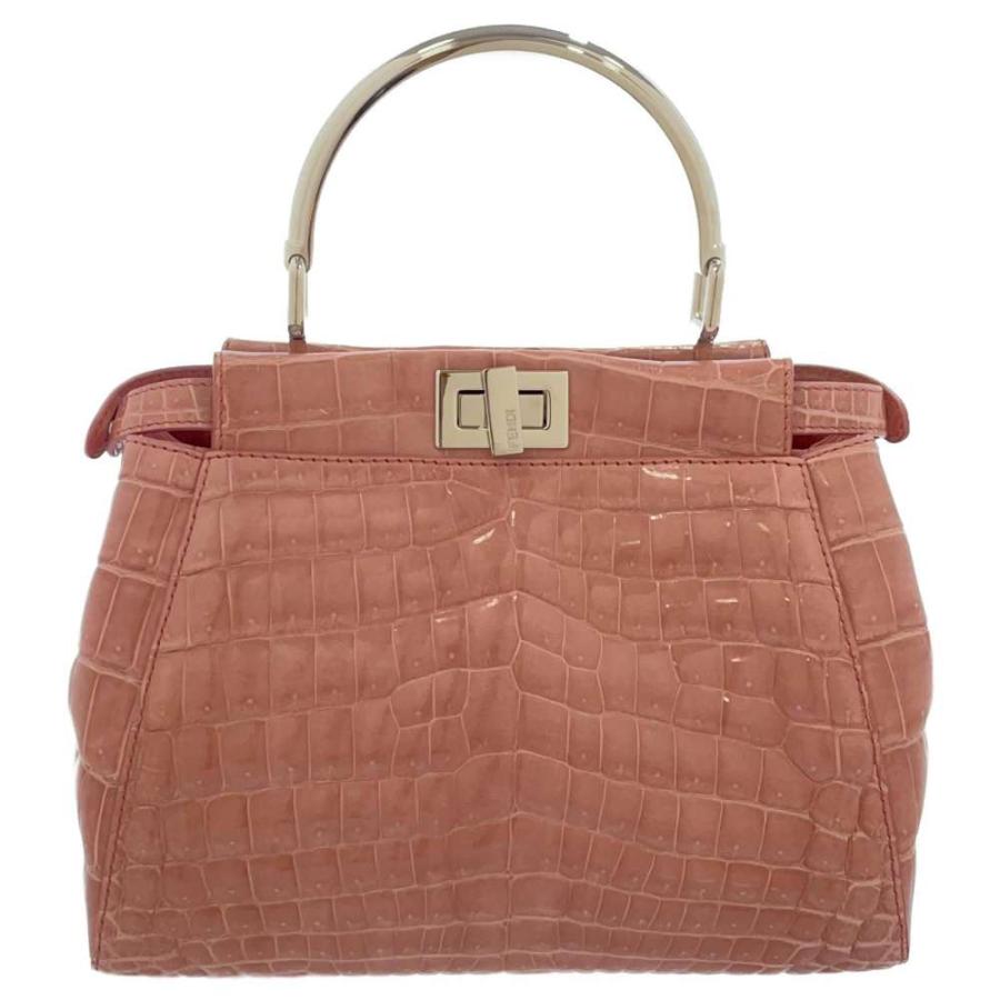 フェンディ ハンドバッグ ミニ ピーカブー クロコダイル 8BN244 FENDI 