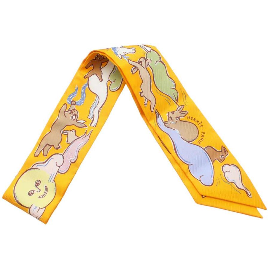 エルメス HERMES ツイリー 千と一のウサギ パーム ピンク キャメル 