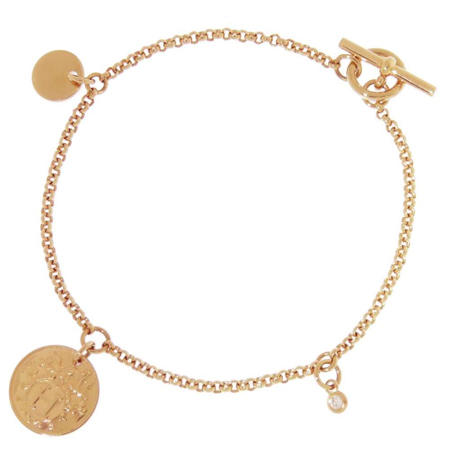 エルメス ブレスレット エクスリブリス ダイヤモンド 1P 0.04ct K18PG  