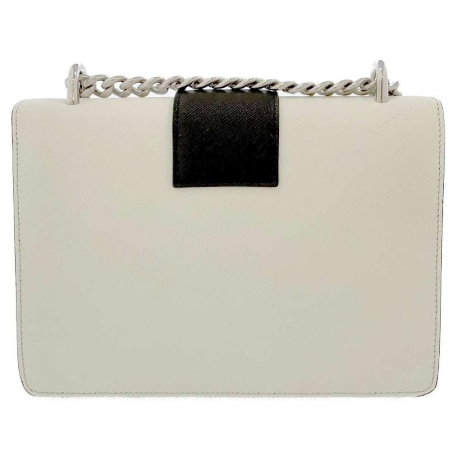 PRADA プラダ チェーンワンショルダーレザーバッグ 白 プラダ チェーンショルダーバッグ サフィアーノレザー 1BD034 PRADA