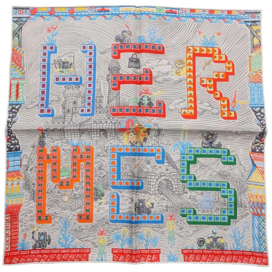 ひつじ　【新品】HERMESカレ45 ガヴロッシュスーパー エルメス スカーフ カレ45 ガヴロッシュ スーパー・シルク・クエスト