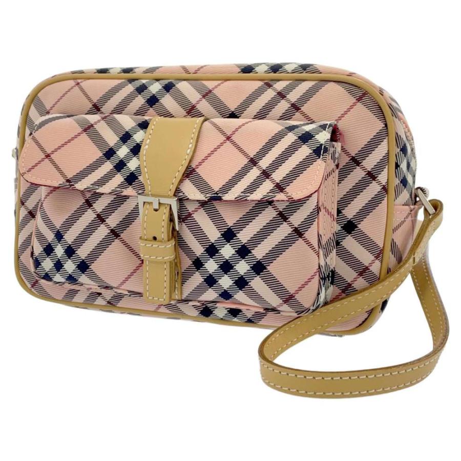 バーバリー　ショルダーバッグ バーバリー ショルダーバッグ ブルーレーベル チェック キャンバス