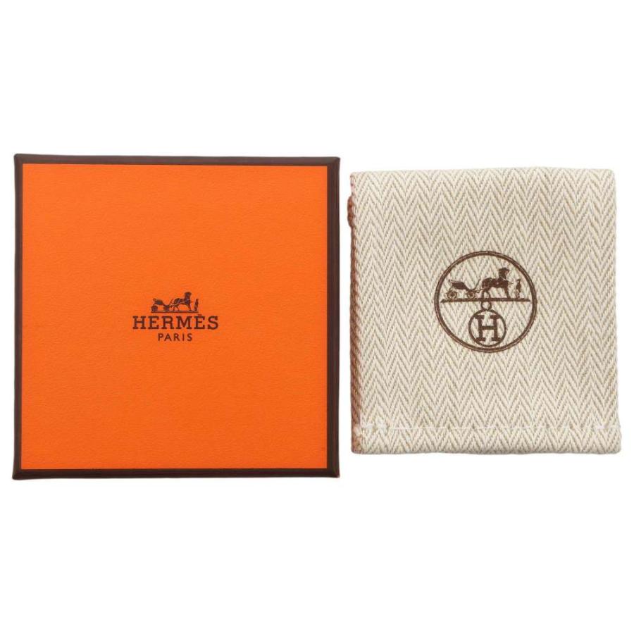 エルメス ブローチ シェーヌダンクル ブラック/シルバー金具 ヴォー