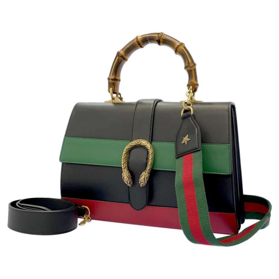 GUCCI グッチ Dionysos bamboo Handbag 421999 ディオニュソス バンブー ハンドバッグ 2WAY ショルダー レザー ブラック/マルチ グッチ ハンドバッグ ディオニソス レザー バンブー 421999 GUCCI 2way