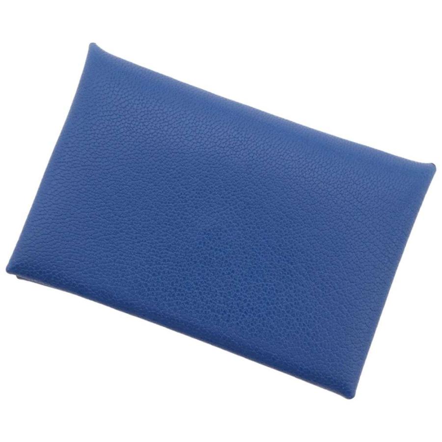 極美品 エルメス カルヴィ デュオ エプソン コインケース U刻印 ブルー