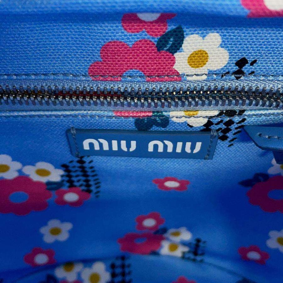 ミュウミュウ ハンドバッグ カゴバッグ ラタン 5BA083 MIUMIU 花