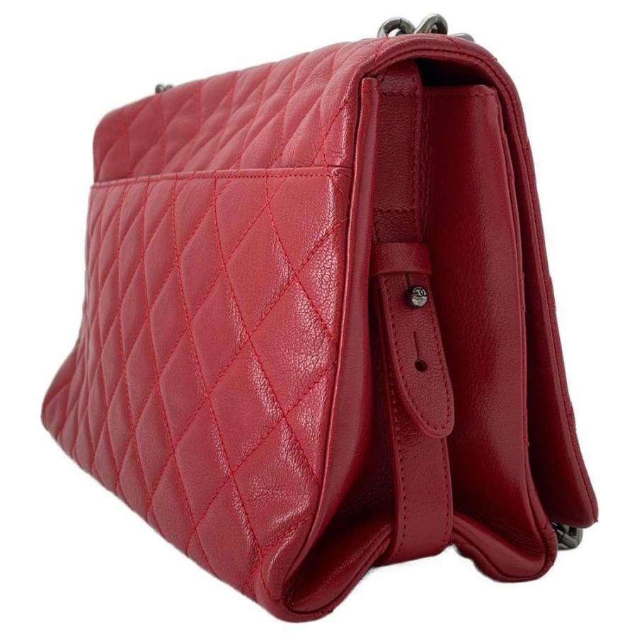 美品 シャネル マトラッセ チェーンショルダーバッグ ヴィンテージカーフ レッド CHANEL（シャネル） 【美品】シャネル マトラッセ チェーンショルダー