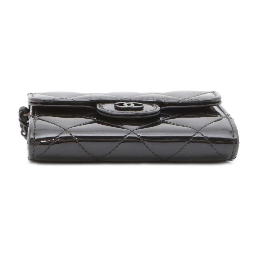 CHANEL ミニチェーンウォレット パテント ココマーク ブラック
