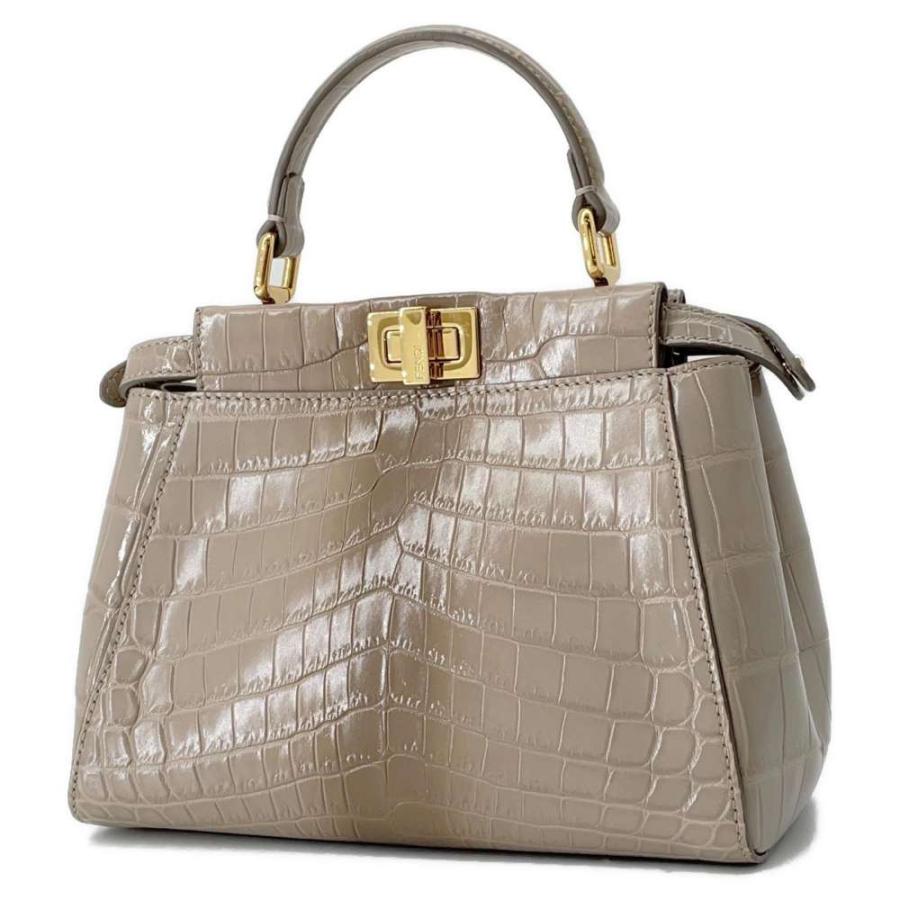 フェンディ ハンドバッグ ミニ ピーカブー クロコダイル 8BN244 FENDI