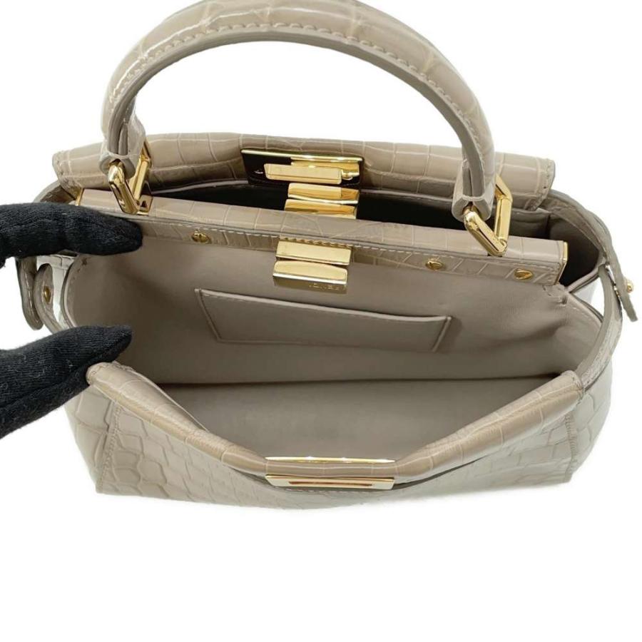 フェンディ ハンドバッグ ミニ ピーカブー クロコダイル 8BN244 FENDI