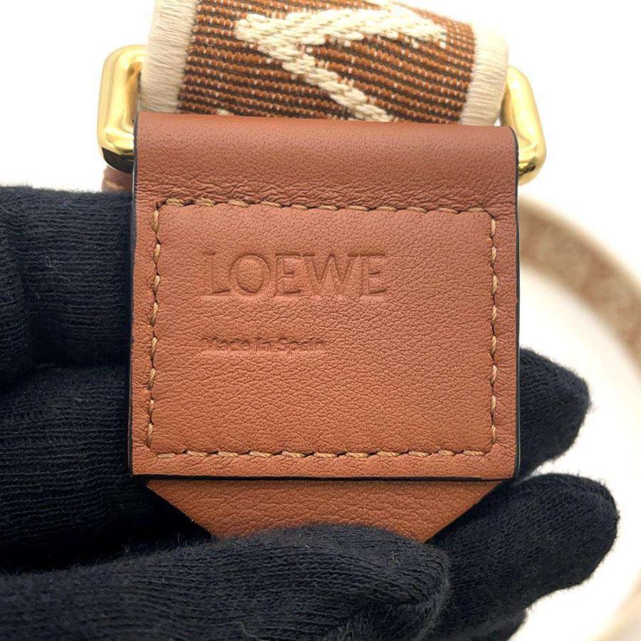 ロエベ アナグラム ロゴ ショルダーストラップ キャンバス レザー ブラウン ロエベ ショルダーストラップ アナグラム キャンバス C073T87X01 LOEWE