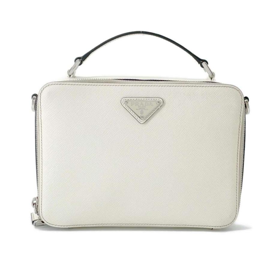 プラダ ショルダーバッグ サフィアーノ レザー PRADA メンズ 白 【安心